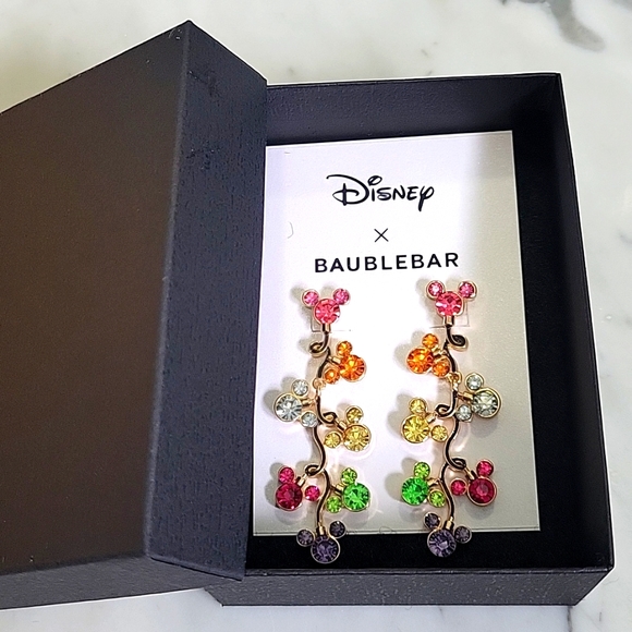 NWT DISNEY BAUBLEBAR Mickey Mouse string of lights colorful earrings - Picture 4 of 5